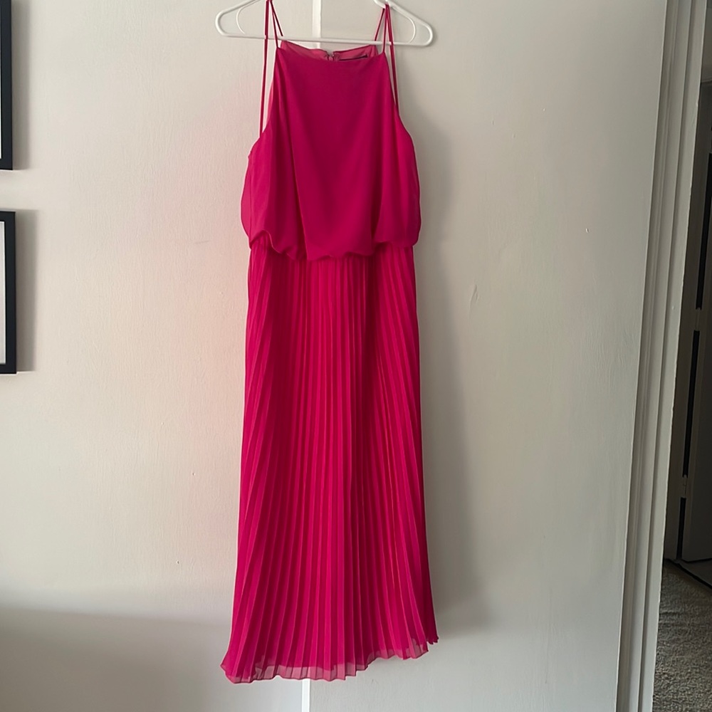Hot pink midi dress